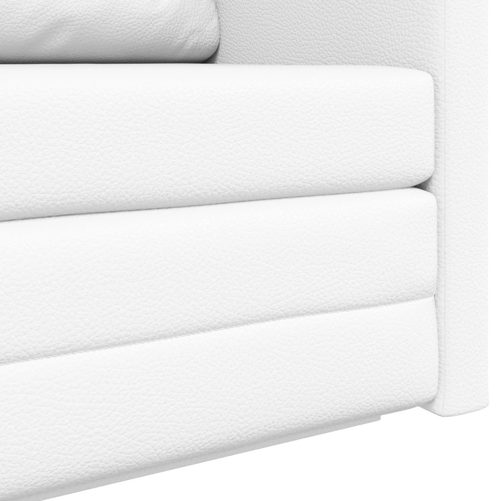 Divano Letto a Pavimento 2-in-1 Bianco 124x71x78 cm Pelle Artificiale