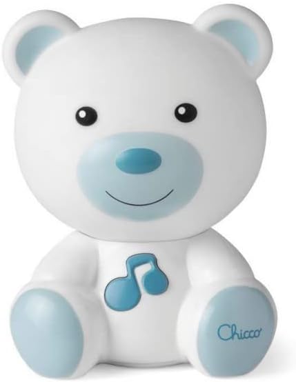 Chicco - Luce Notte Orsetto, Lampada Portatile a Forma di Orso con Musica Classica e Suoni Rilassanti, Due Modalità Evol