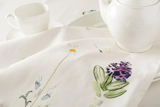 Serviette in cotone 100% - 45 cm x 45 cm - serviette da tavola - stampe decorative lavabili per Pasqua - insieme di serviette con 4 pezzi - pasti, buffet, feste - decorazione botanica - primavera - estate.