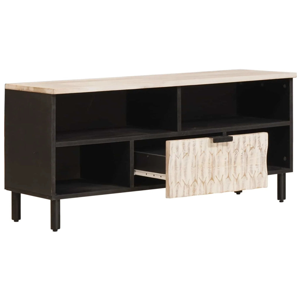 Mobile TV con cassetto Finitura Bianco Lavato 100 x 33 x 46 cm 4017880