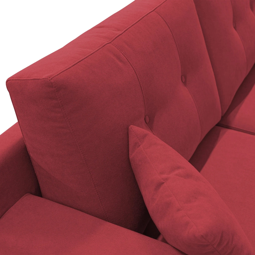 Danish Divano moderno in tessuto morbido impermeabile T02 206 cm rosso