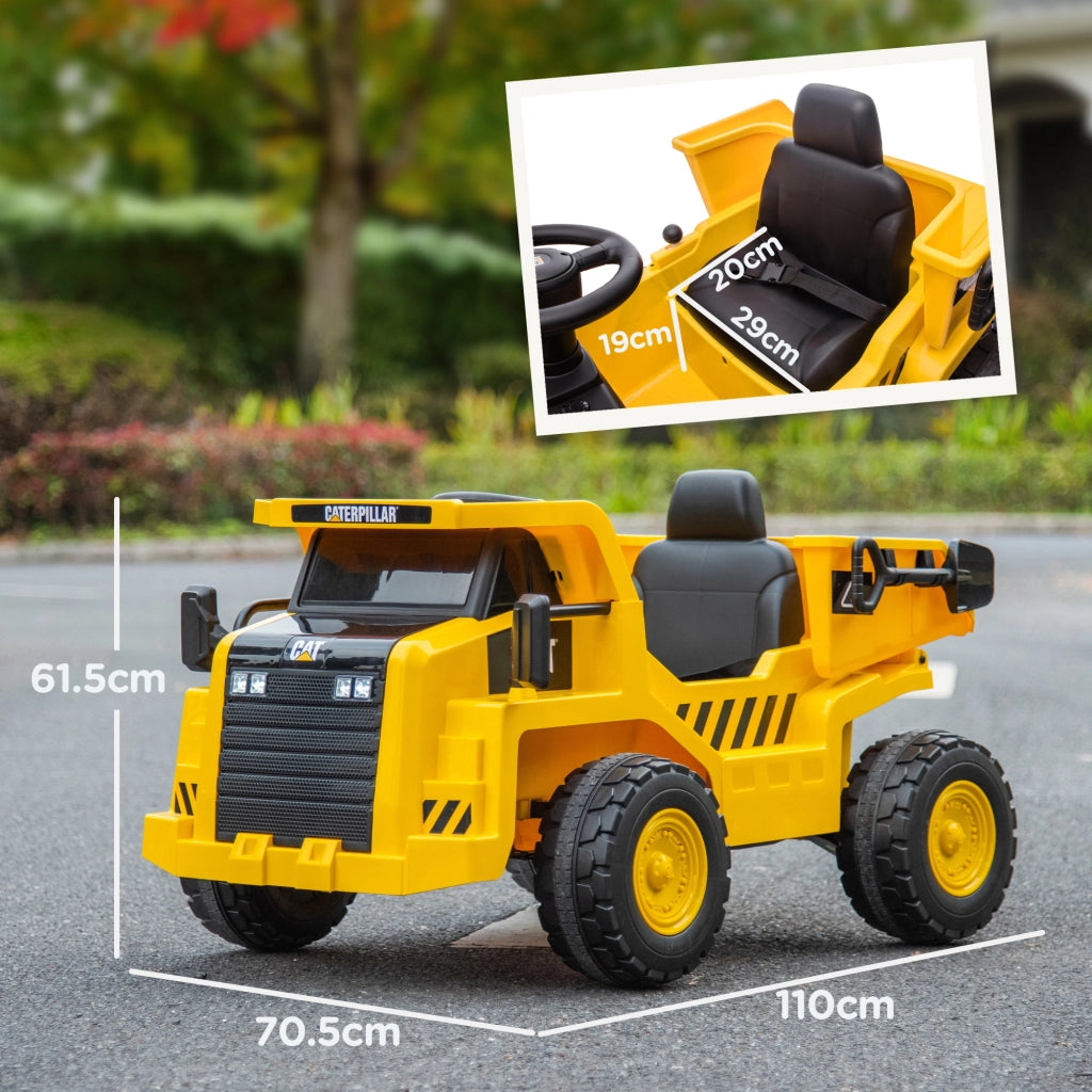 Camion Giocattolo Caterpillar con Telecomando ¨C zephmum ¨C 110x70.5x61.5 cm, Giallo