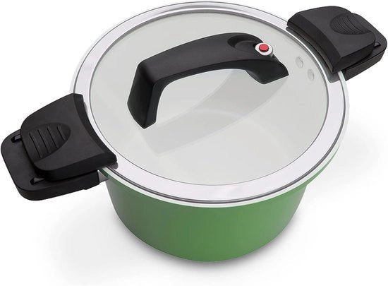 Piatto ceramico energetico risparmiatore - 1 pezzo - verde - alluminio - 24 cm