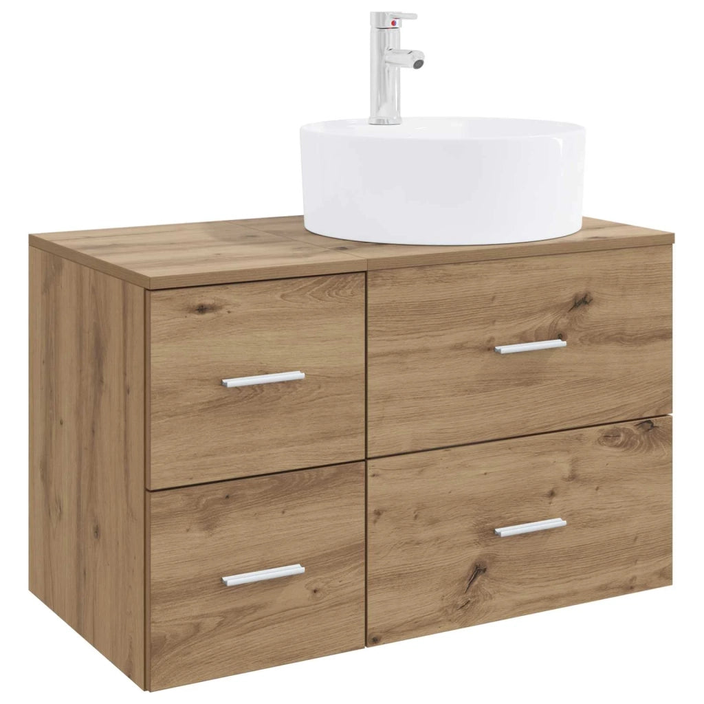 Set di mobili per il bagno 2 pz Rovere Artigianale 3403991