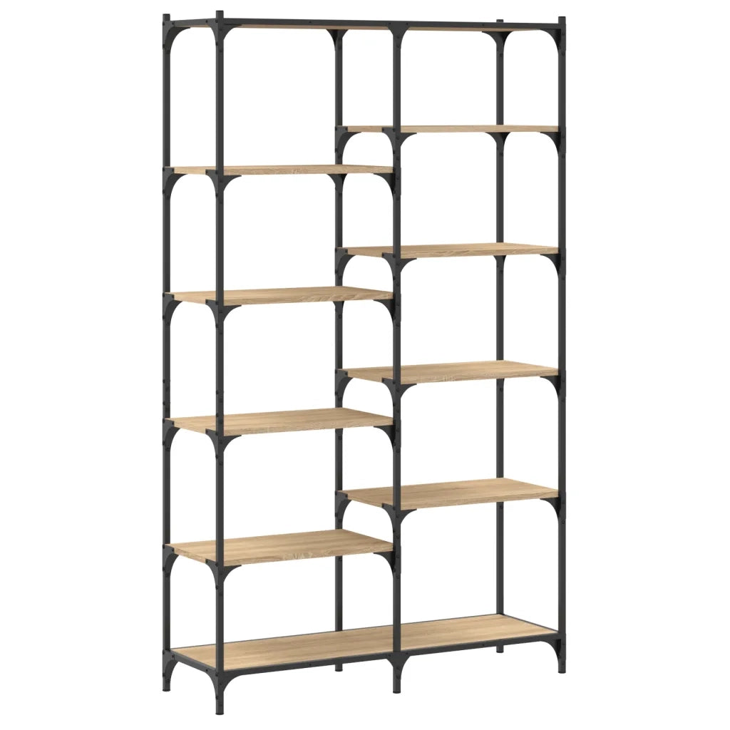 Libreria Rovere Sonoma 100x32x170 cm Legno Multistrato e Ferro 832789