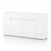 Madia Moderna In Melaminico Con 4 Ante E 1 Cassetto Mobile Contenitore Design Senza Maniglie Per Soggiorno E Sala Da Pranzo 170 X 85 X 40 Cm Bianco
