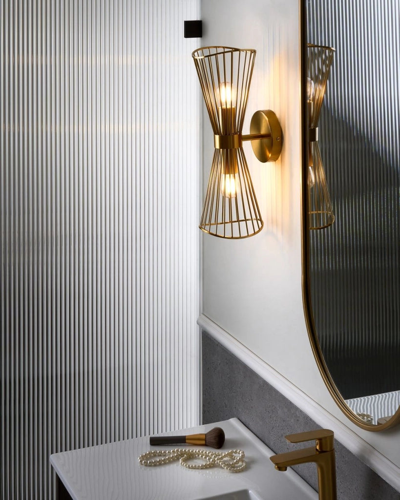 Lampada da parete oro LED in metallo in stile moderno per soggiorno