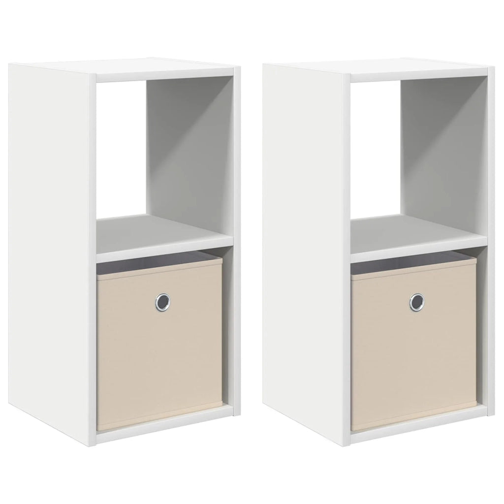 Set di 2 Comodini | Armadio da Notte | Mobiletto da notte Bianco 30,5 x 27 x 59,5 cm Legno multistrato