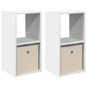Set di 2 Comodini | Armadio da Notte | Mobiletto da notte Bianco 30,5 x 27 x 59,5 cm Legno multistrato