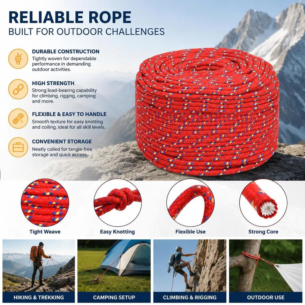 Boat Rope Red 10 Mm 25 M Polypropylene
