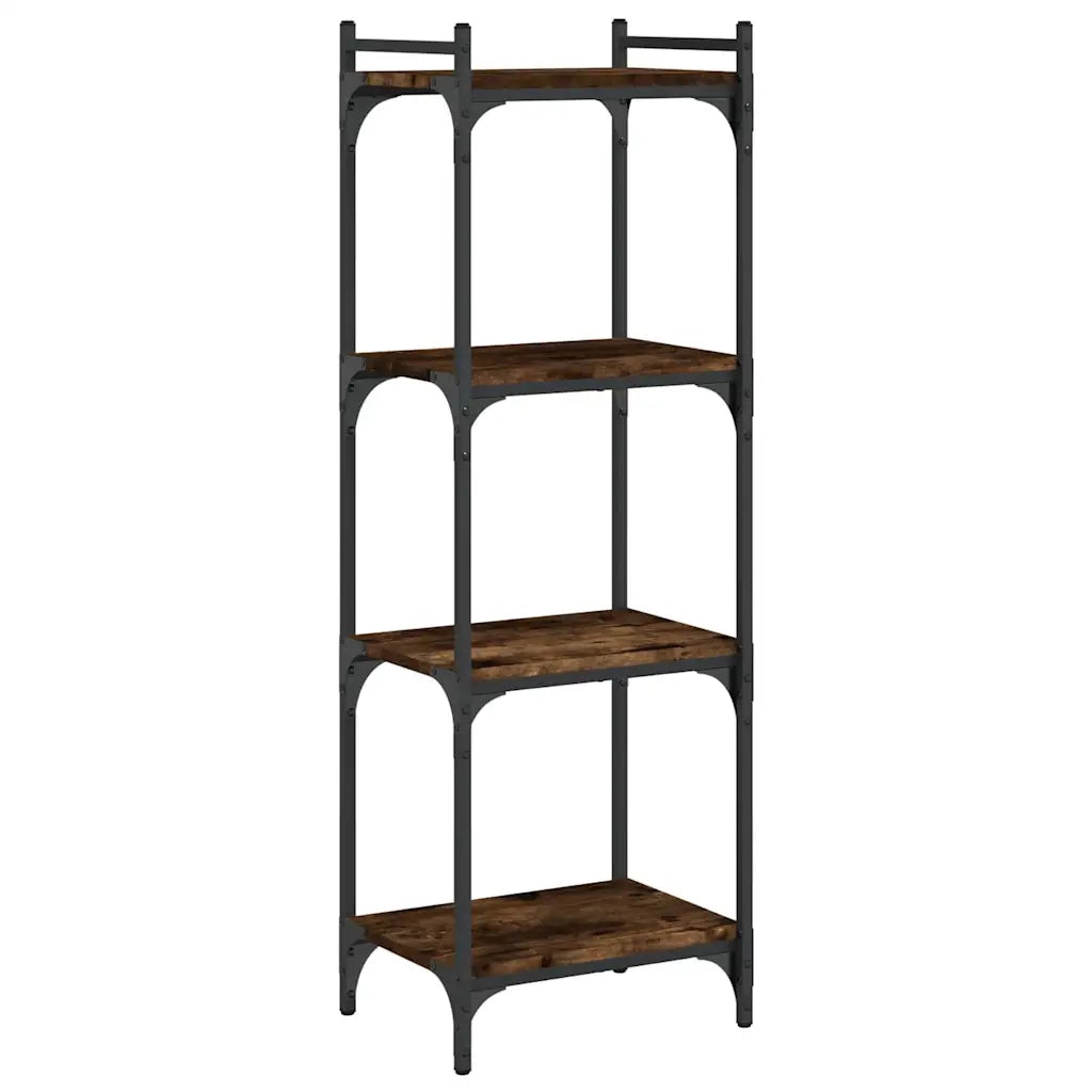 Libreria a 4 Ripiani Rovere Fumo 40x30x120 cm Legno Multistrato 837634
