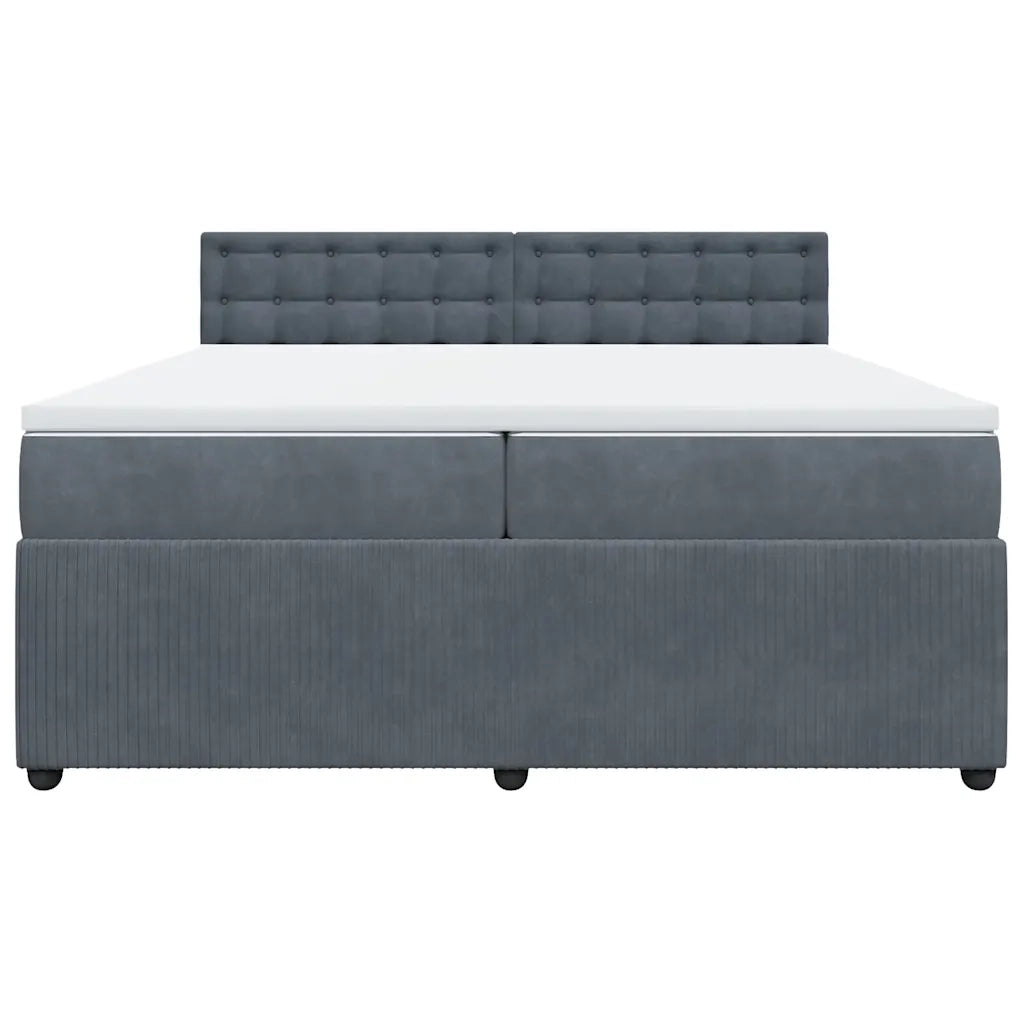 Giroletto a Molle con Materasso Grigio Scuro 200x200 cm Velluto 3287843