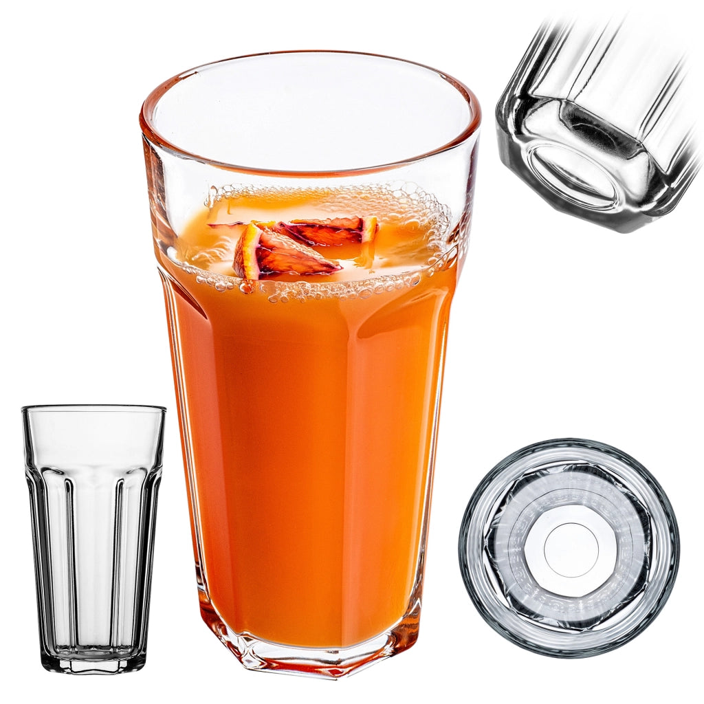 Bicchiere KADAX da 635 ml per succhi di frutta, acqua e limonata, alto e spesso.