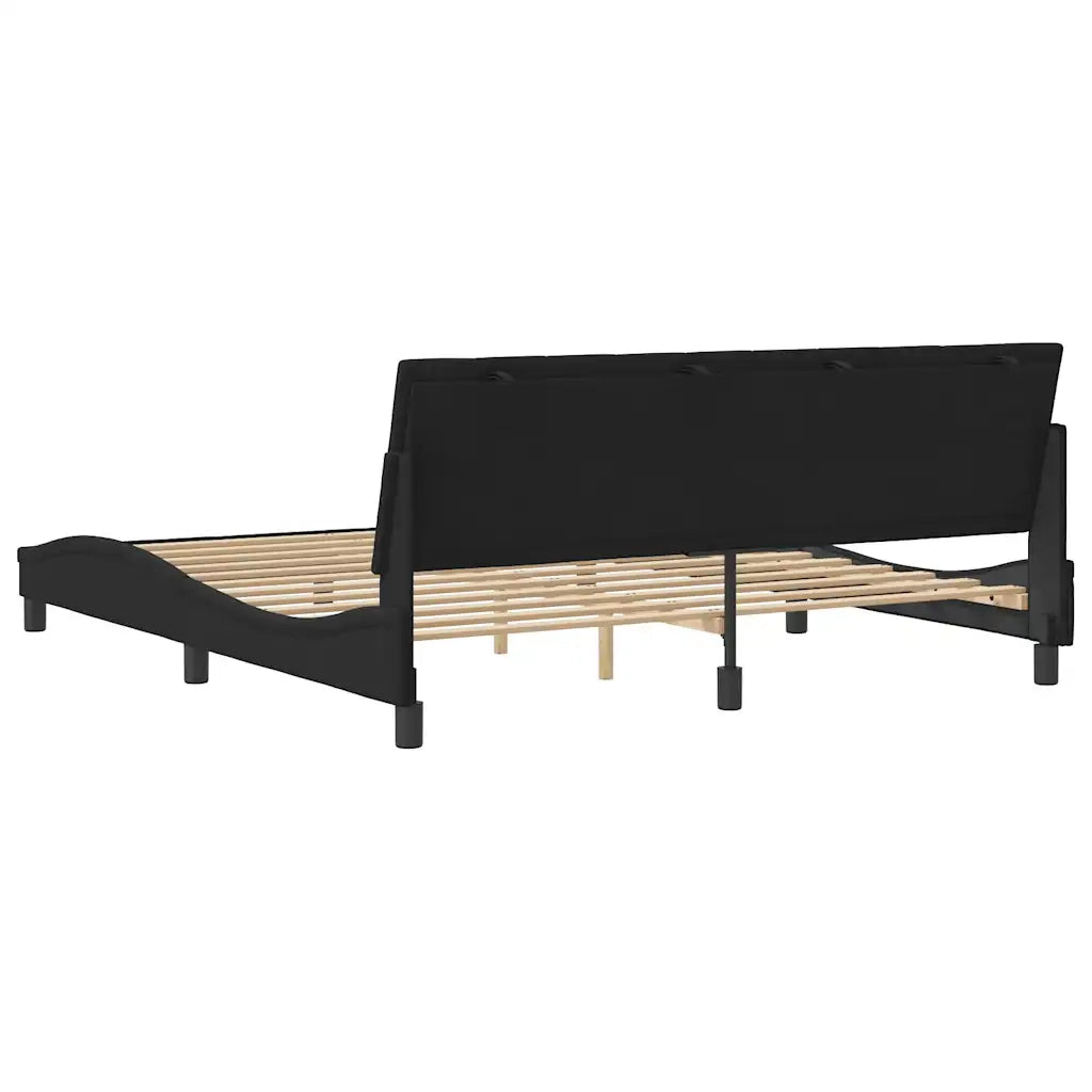 Giroletto senza Materasso Hanko Nero 180x200 cm in Velluto 3207863
