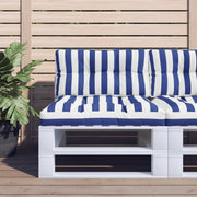 Cuscino per Pallet Strisce Bianche e Blu 80x40x12 cm in Tessuto 360616