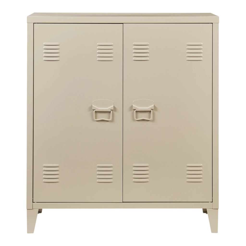 Armadietto da Ufficio Oripää in Acciaio 90 x 80 x 33 cm color Cammello opaco [en.casa]