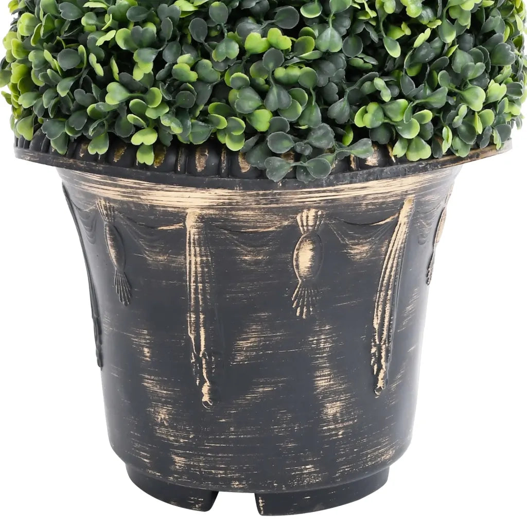 Pianta di Bosso Artificiale a Spirale con Vaso Verde 100 cm 336505