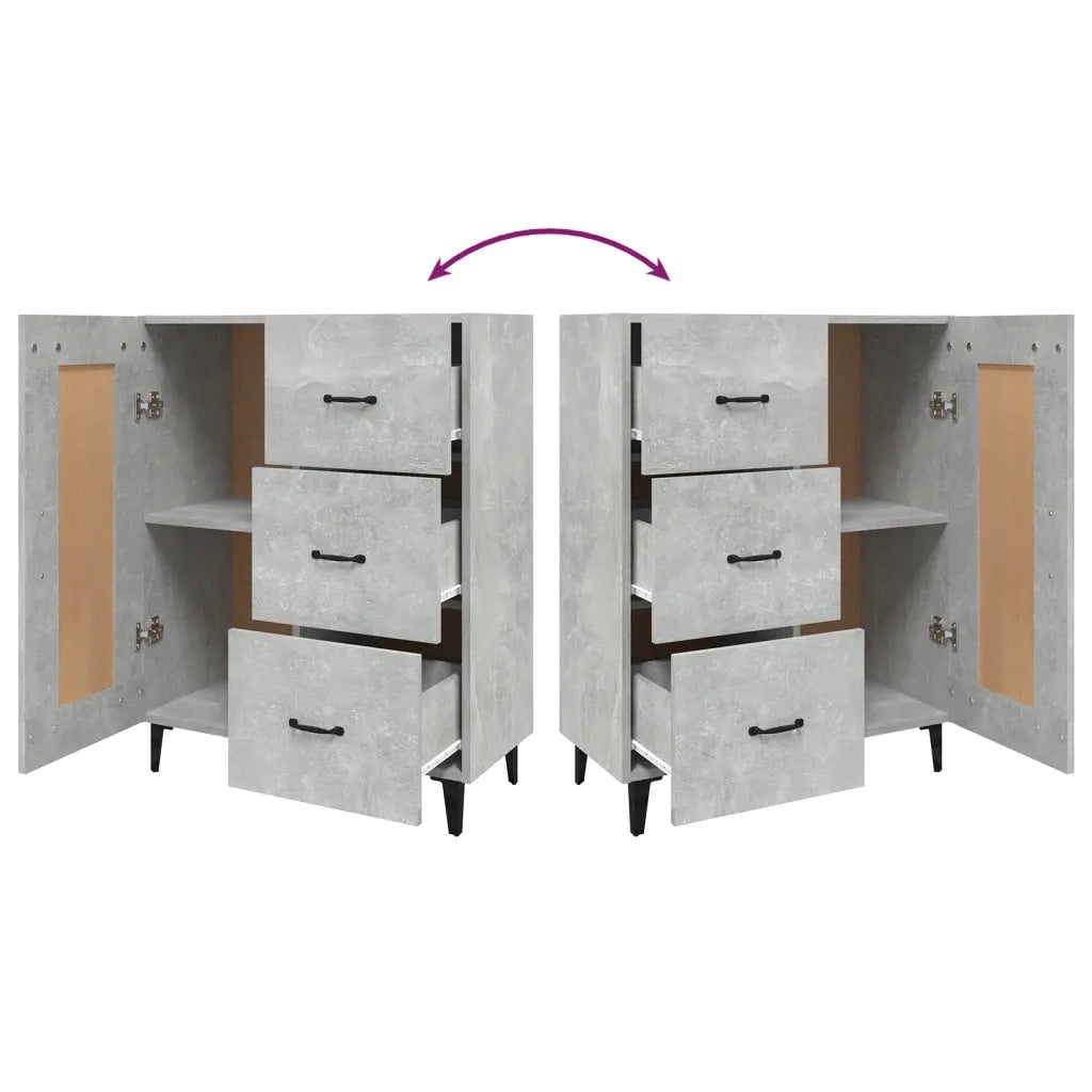 Credenza Grigio Cemento 69,5x34x90 cm in Legno Multistrato 812235