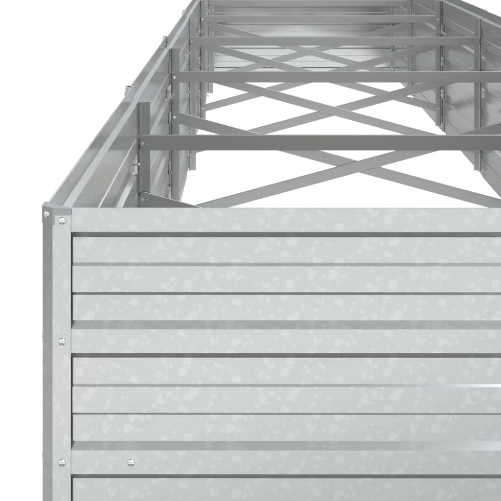 Fioriera rialzata per piante fiori patio giardino 480 x 80 x 45 cm acciaio zincato argento 02_0039452