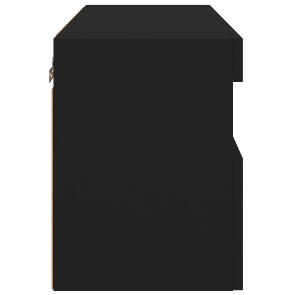 Mobile TV multimediale scaffale TV credenza mobile TV sala da pranzo soggiorno camera da letto montaggio a parete con luci LED 60 x 30 x 40 cm nero 02_0027900