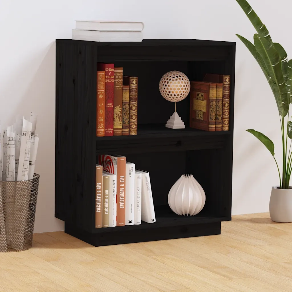Mobile Consolle | Tavolo d'Ingresso Nero 60x34x75 cm in Legno Massello di Pino