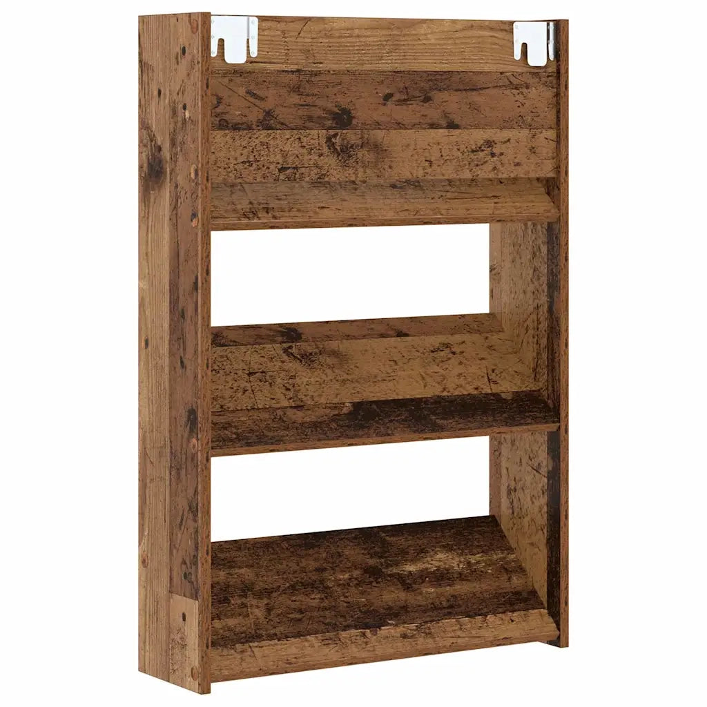 vidaXL Armadi per scarpe da muro 2 pcs Legno vecchio Legno multistrato