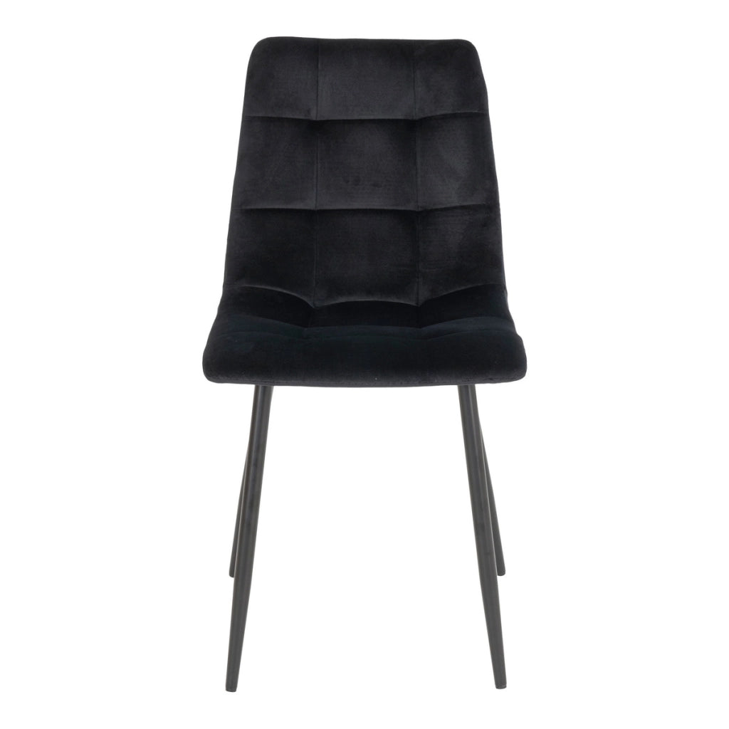 Set di 2 Sedie Middelfart, Nero, Velluto, 55x44x86 cm
