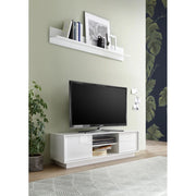 Mobile porta Tv 2 ante e vano a giorno Ice 139x43x44H colore bianco lucido
