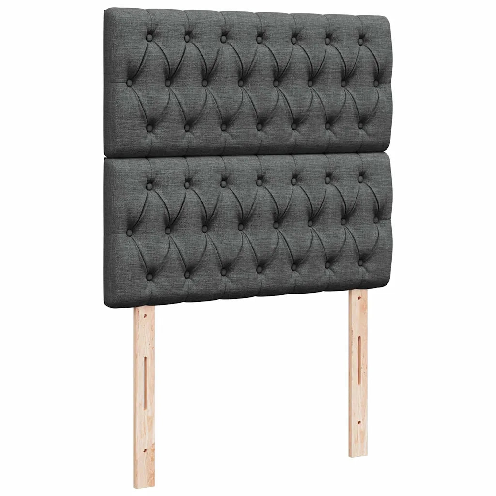 Pouf Letto con Materasso e LED Grigio Scuro 80x200cm in Tessuto 3314045