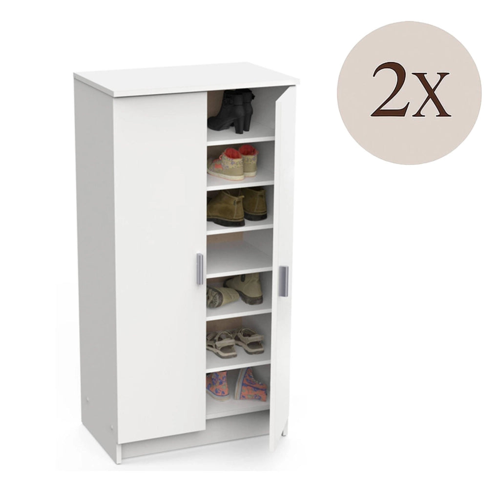 Mobile Portascarpe Abram, Scarpiera Modulabile, 55x35x108h cm Bianco Opaco