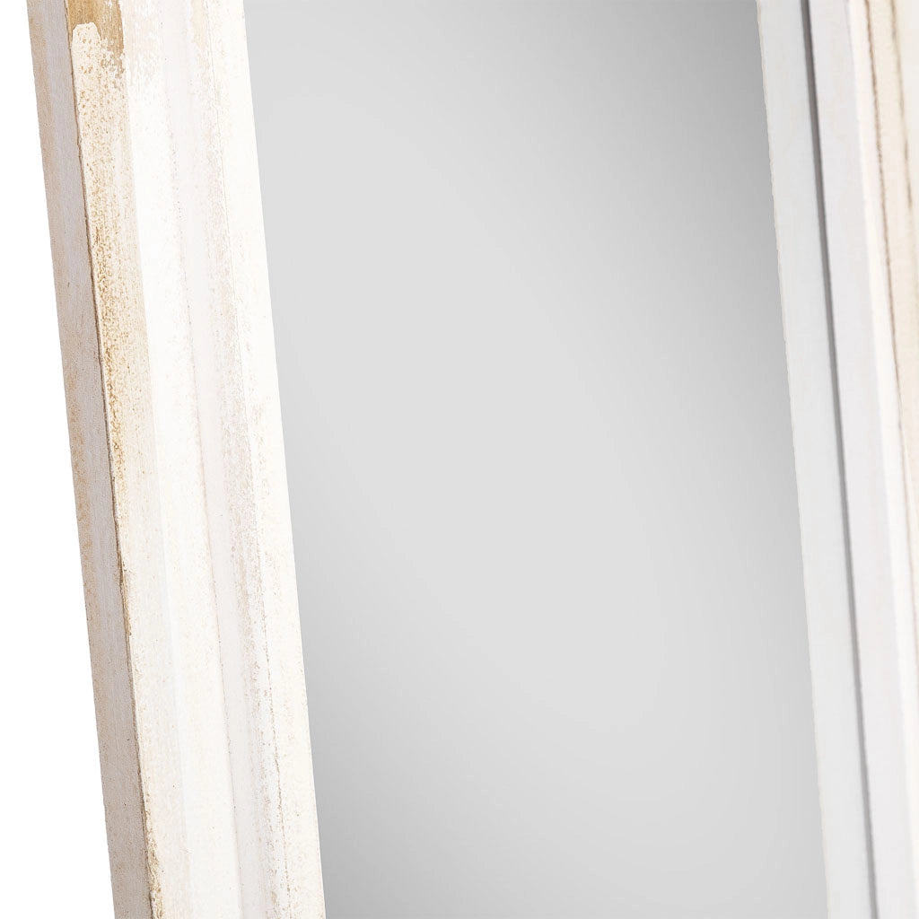 Specchio da parete bianco invecchiato 55x5,5x149h cm