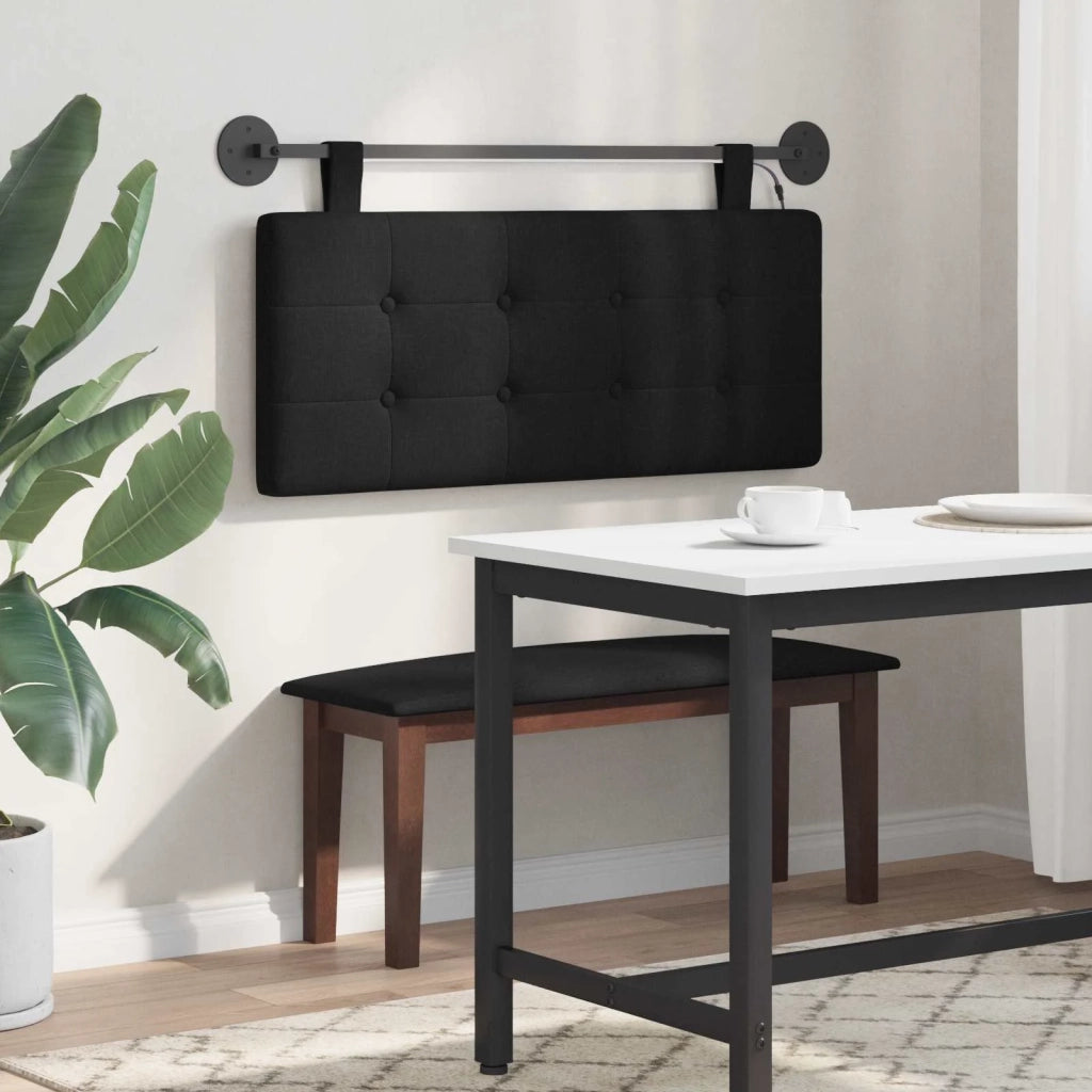 Testiera | Testata sospesa Con luce LED Nero Tessuto
