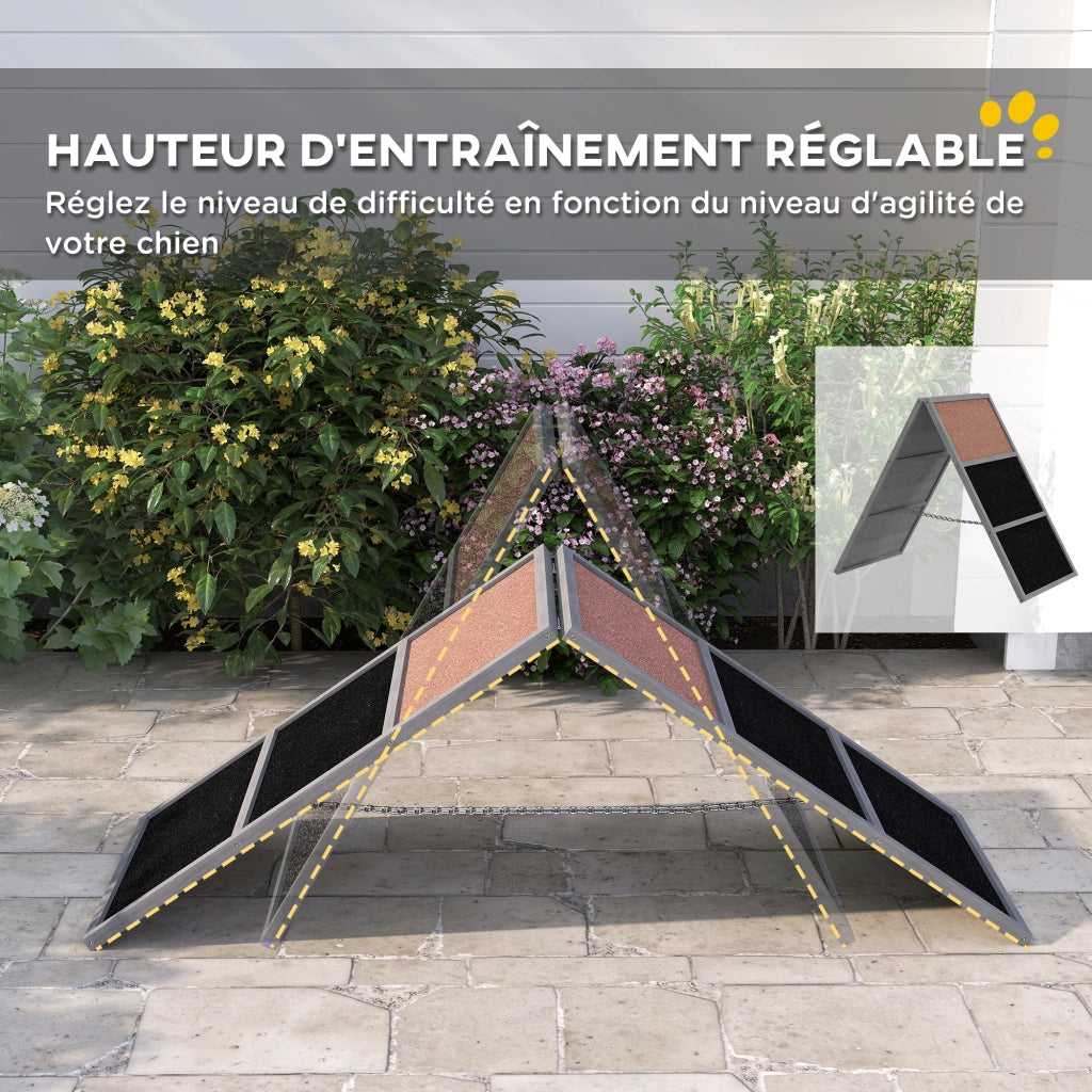 Attrezzatura Agilit¨¤ per Cani Rampe ¨C zephmum ¨C Grigio 173x59x66 cm