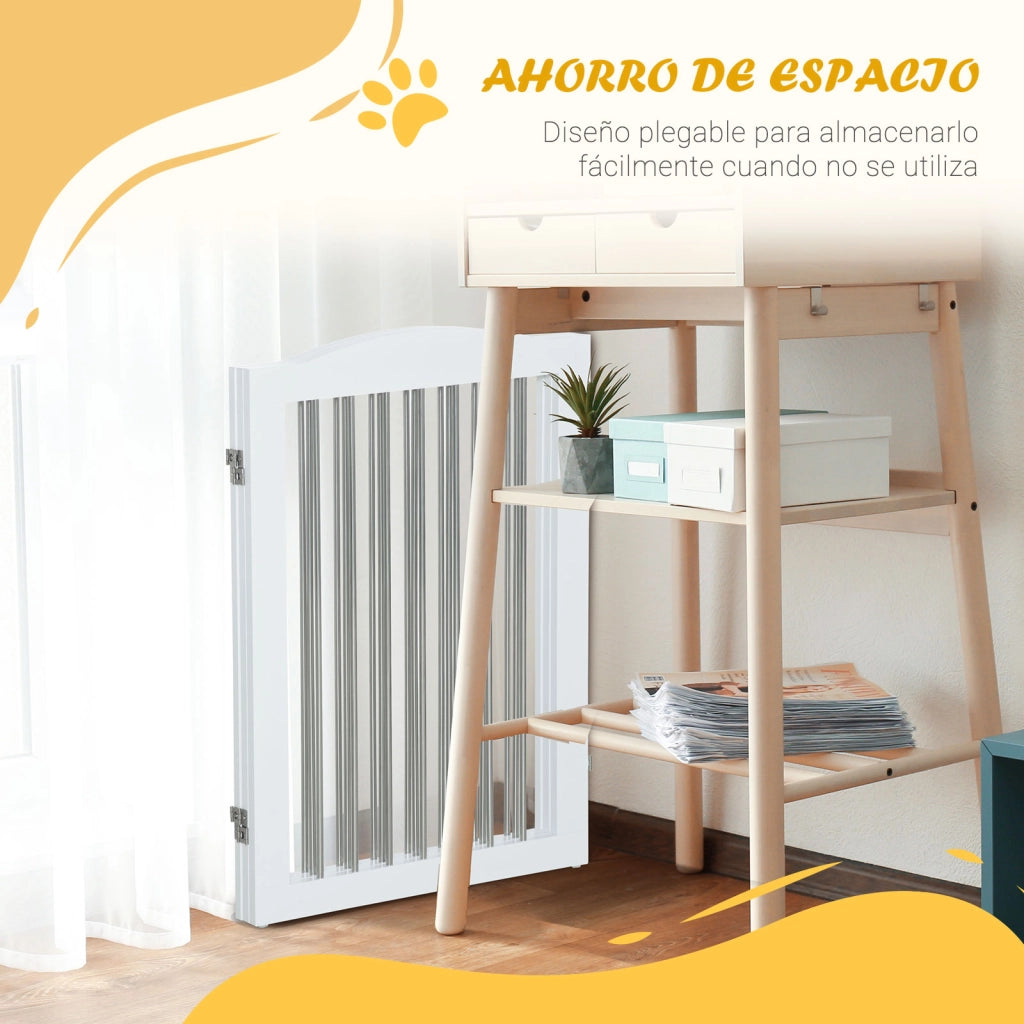Barriera di Sicurezza per Cani Porte e Scale Pieghevole ¨C zephmum ¨C Bianco 154x30x80 cm