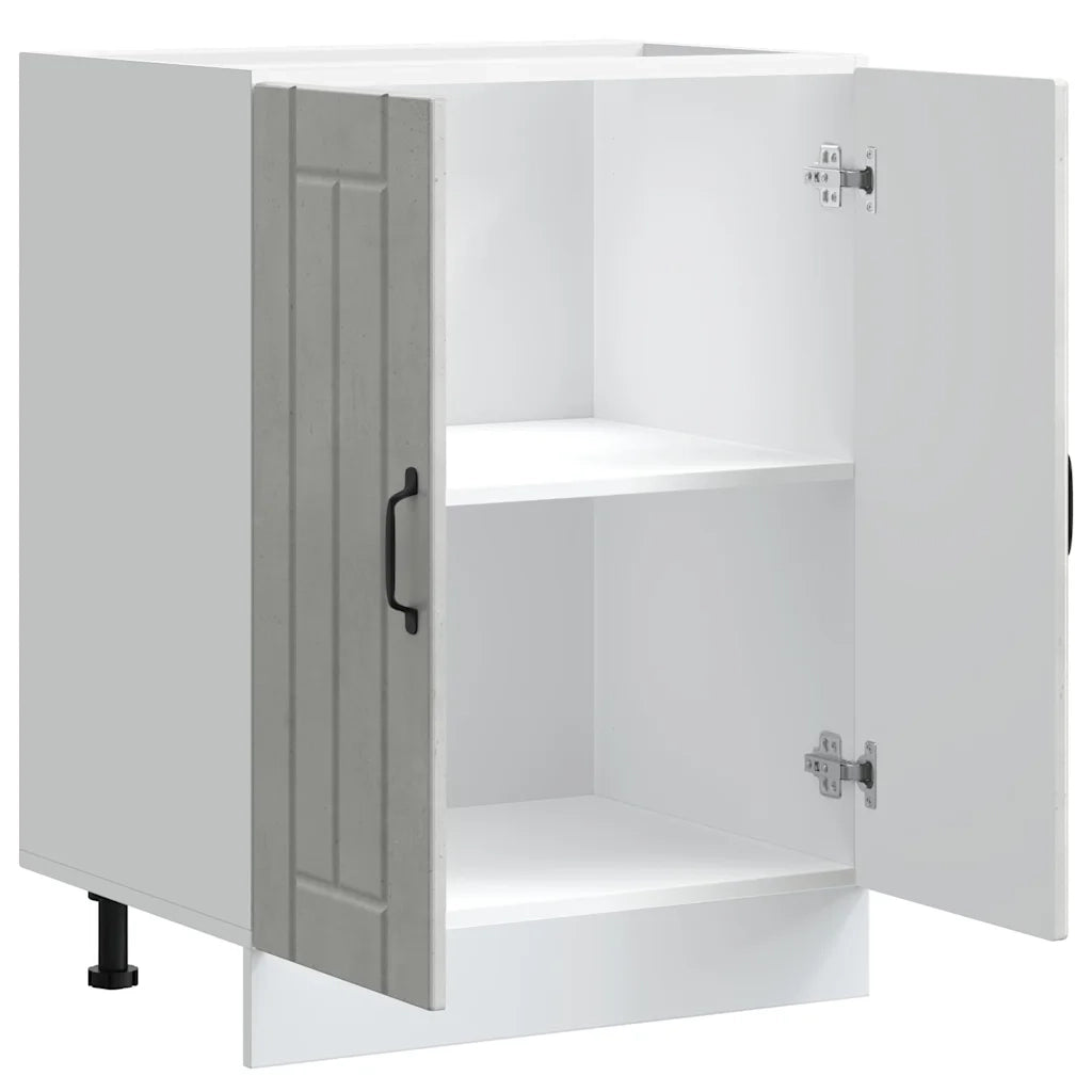 vidaXL Mobile Base Lavello Lucca Grigio Cemento in Legno Multistrato