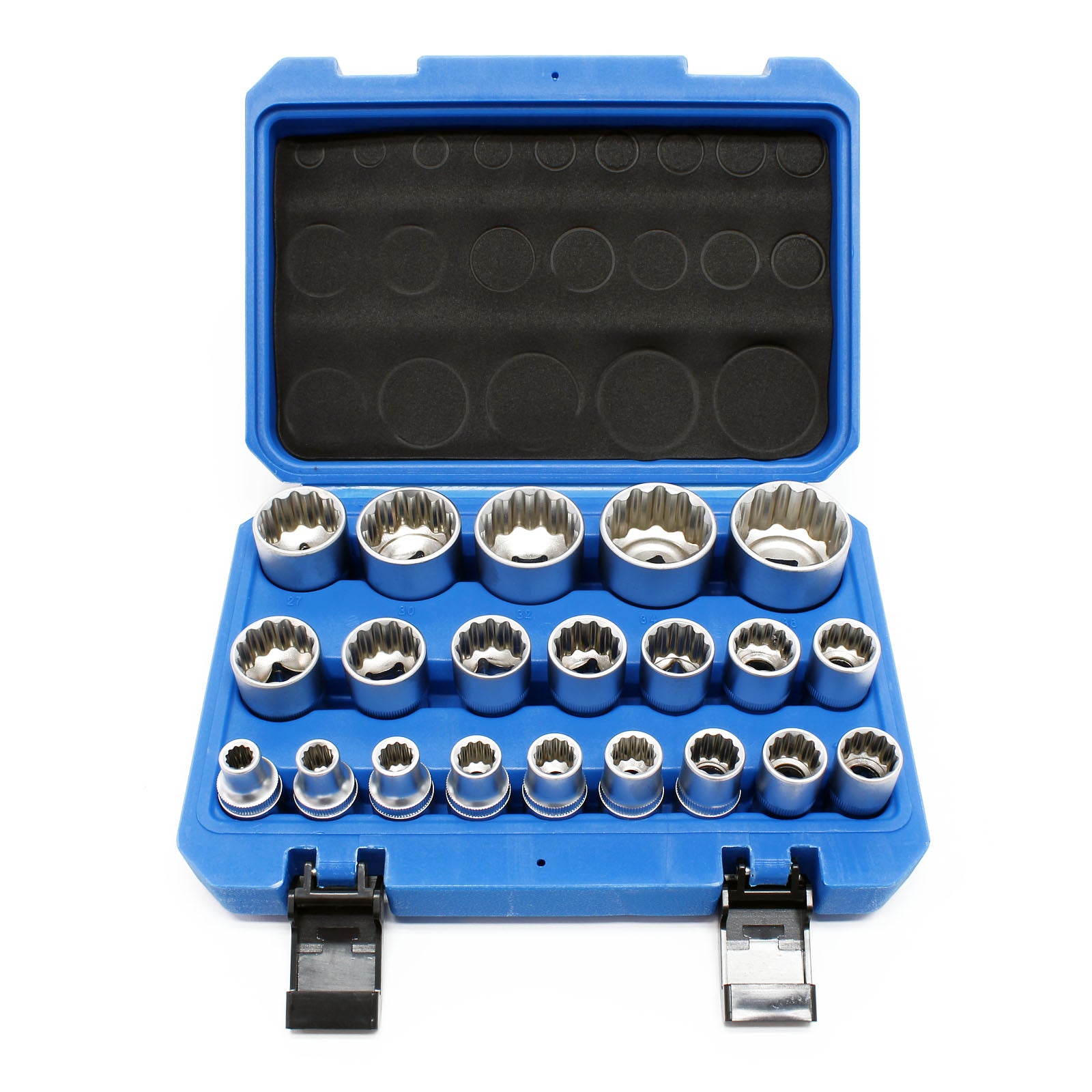 Set di bussole da 1/2″ (12,7mm) 21 pezzi 8-36mm Bussole multi-dente per chiave dinamometrica