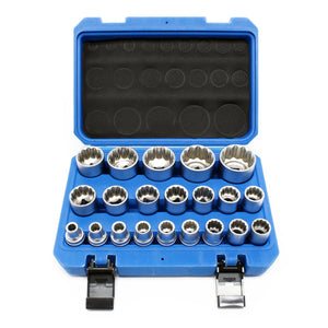 Set di bussole da 1/2″ (12,7mm) 21 pezzi 8-36mm Bussole multi-dente per chiave dinamometrica