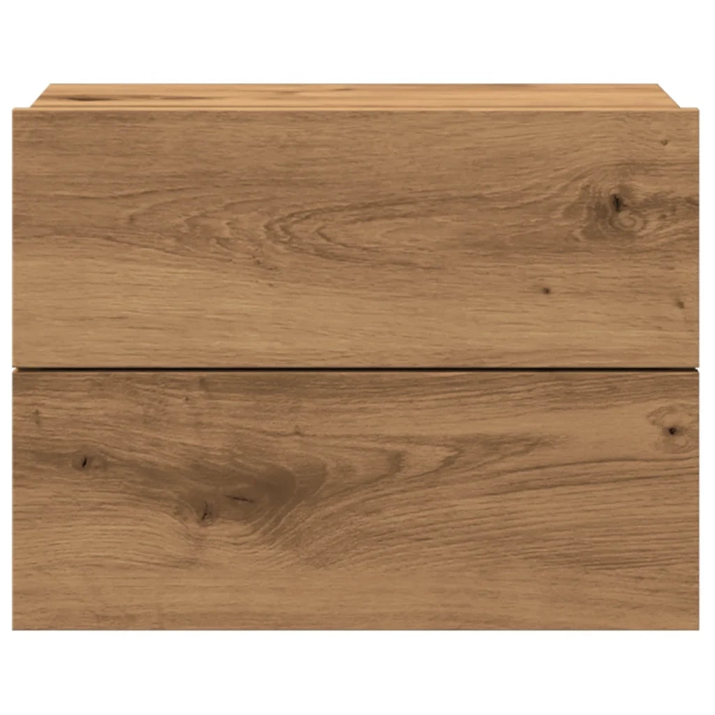 Comodino a Muro Rovere Artigianale 40x32x30 cm 855946