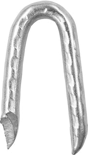 Krampi in acciaio zincato a U per fissaggio rete e recinzioni, 400 gram, 90 pezzi, 3,6 x 30 mm.