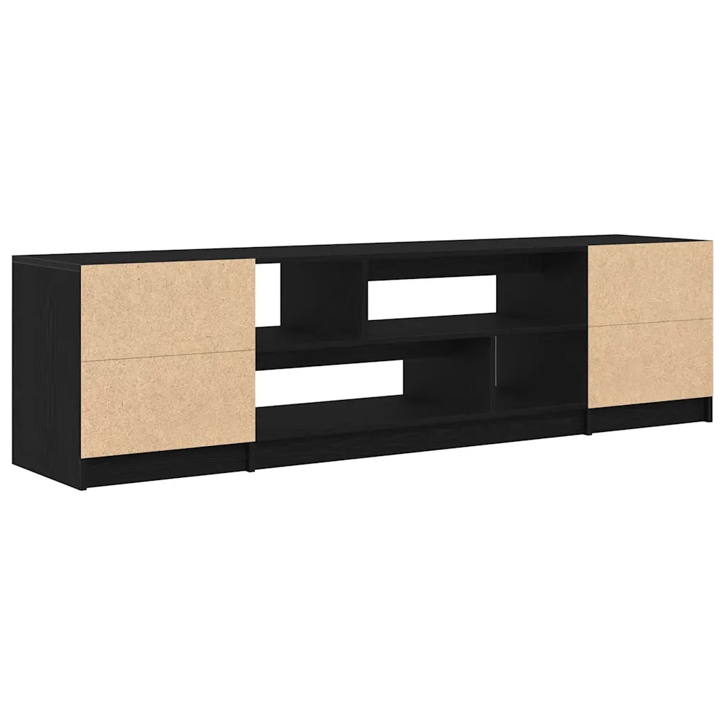 Mobile TV Rovere Nero 188,5x41x50 cm in Legno Multistrato 3328418