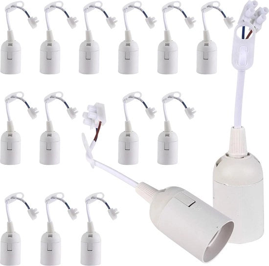 Fitting per lampada E27 con cavo - 4 A 250 V - fitting per abitazione per soggiorno - lampada per cucina - camera da letto - lampada da costruzione - bianca .
