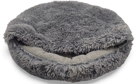 Letto per cani e gatti 60 cm, coperta termica a forma di sacco con tessuto shaggy boucle, cesta comoda per animali domestici, letto ideale per gatti e cani, grafite