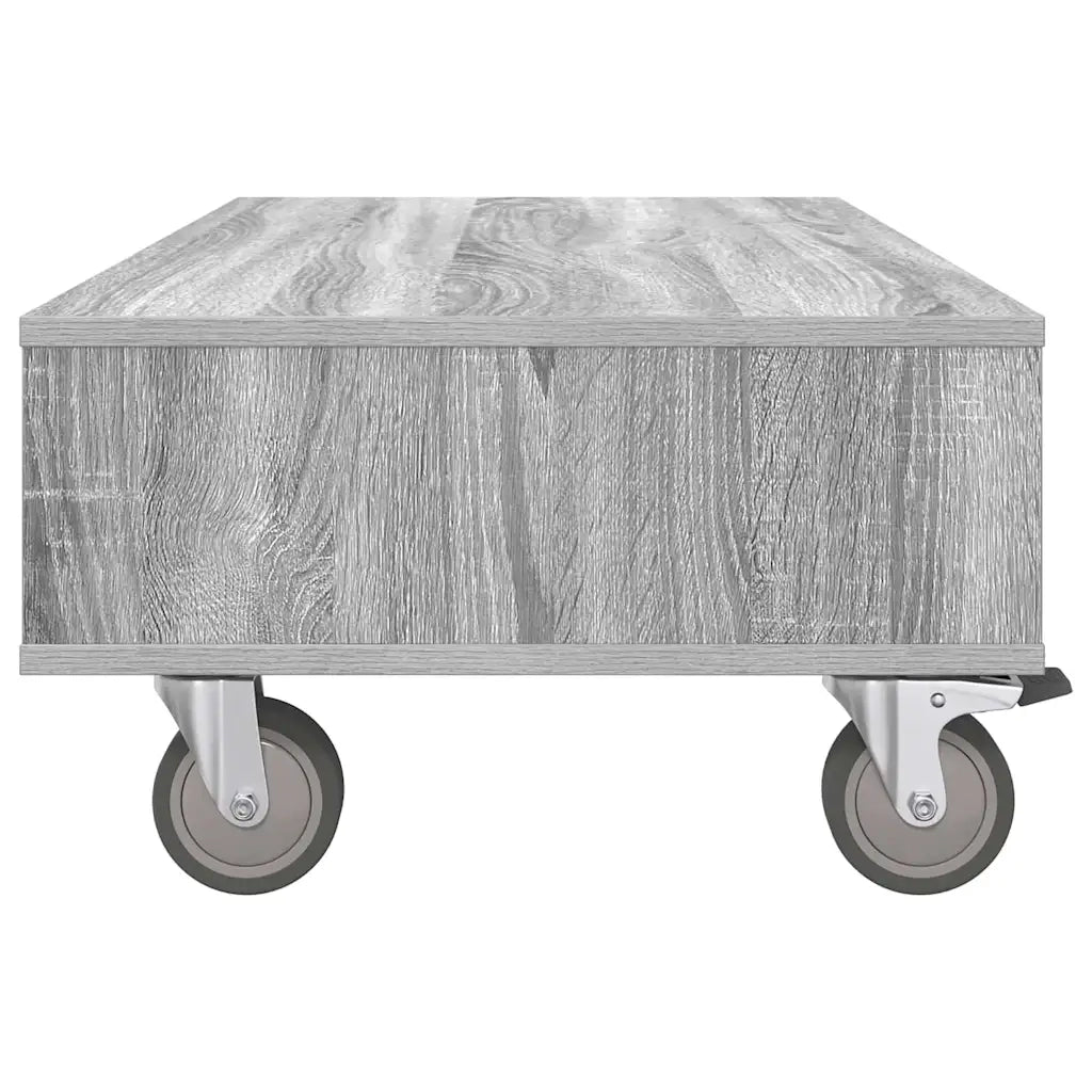 Tavolino con Ruote Grigio Sonoma 90 x 50 x 30 cm 891021