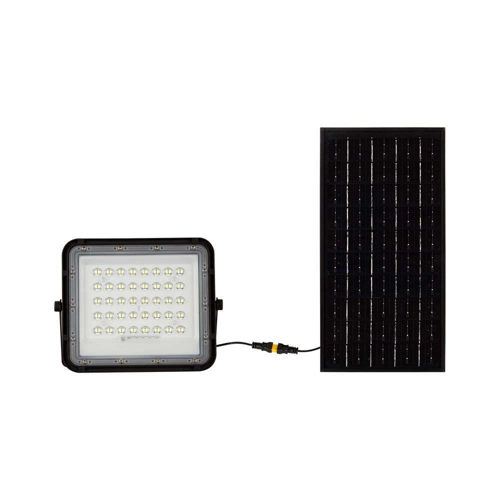 V-TAC Faro LED Solare 10W 4000K con Telecomando IP65 Nero