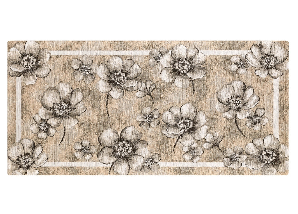 Tappeto Passatoia Cucina Corsia Retro Antiscivolo Disegno Emily By Suardi - 55x140 - Tortora