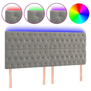 Testiera | Testata a LED Grigio Chiaro 180x7x118/128 cm in Velluto