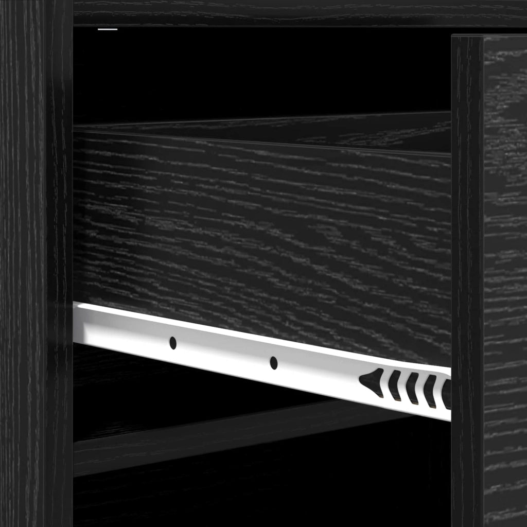 Mobile per scarpe con cassetto Rovere Nero 48 x 36 x 92 cm 8011348