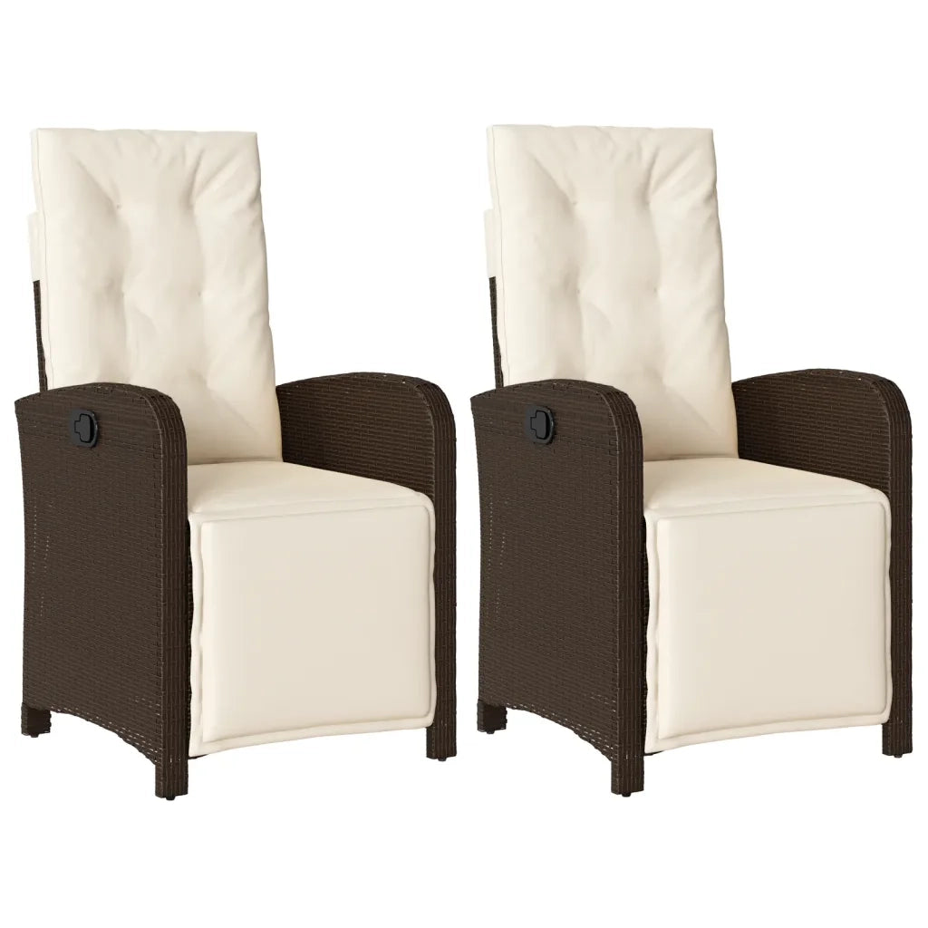 Sedie da Giardino Reclinabili 2 pz con Poggiapiedi Polyrattan 365194