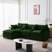 Divano Angolare Modulare 3 Posti con Chaise Longue e Poggiapiedi ¨C Xylo ¨C Tessuto Chenille