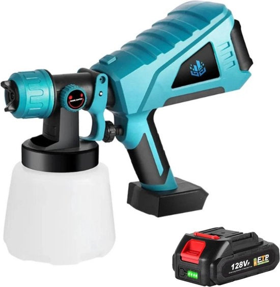 Verdipistola - 3 Posizioni - 1L Capacità - Senza Fili - Adatto Per Batteria 18V - Incluso 3 Bocchette/Filtro/Carta di Pulizia - Blu
